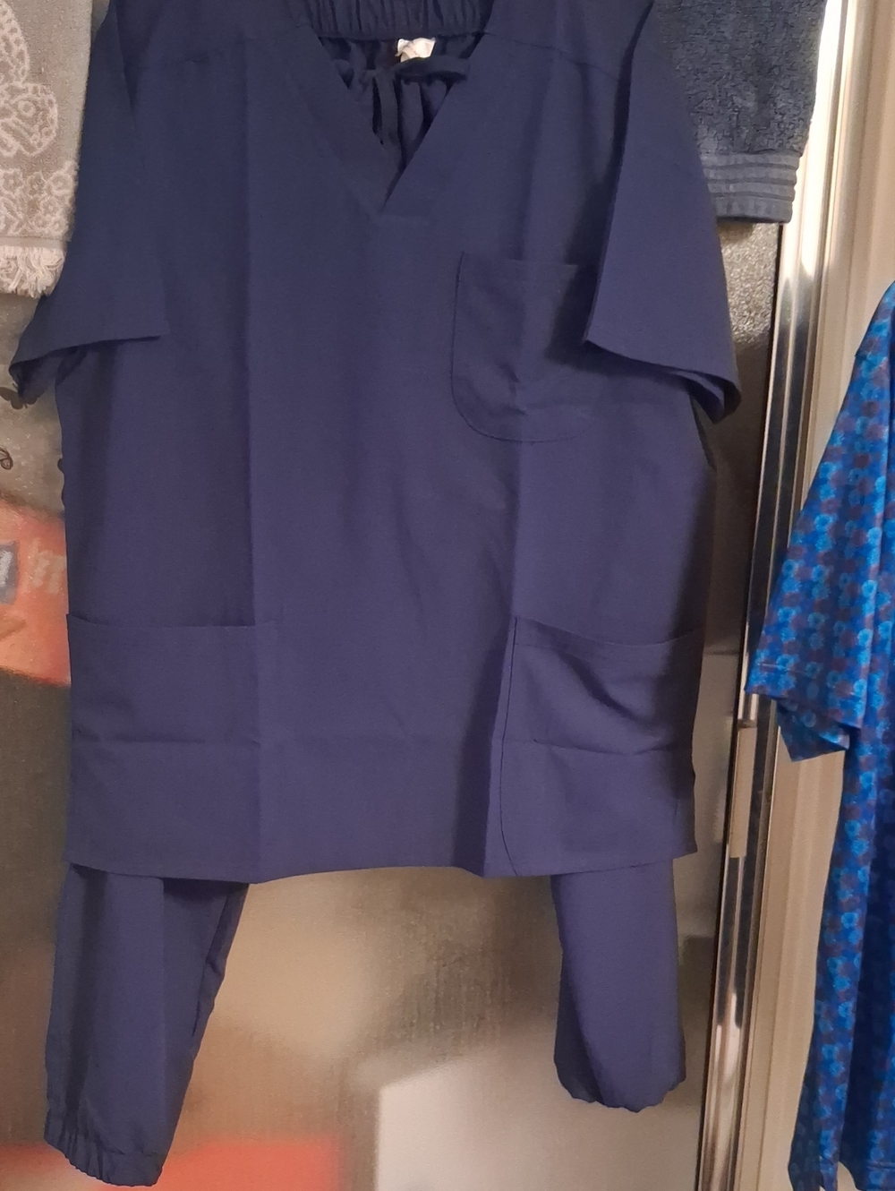 A New Navy Men's Scrub Set Pants & Top By Sew Kind